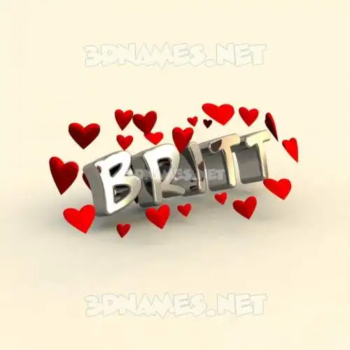 britt in In Love style - 3D name wallpaper britt in In Love style - 3D name wallpaper