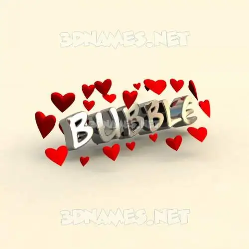 bubble in In Love style - 3D name wallpaper