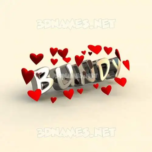 bundy in In Love style - 3D name wallpaper
