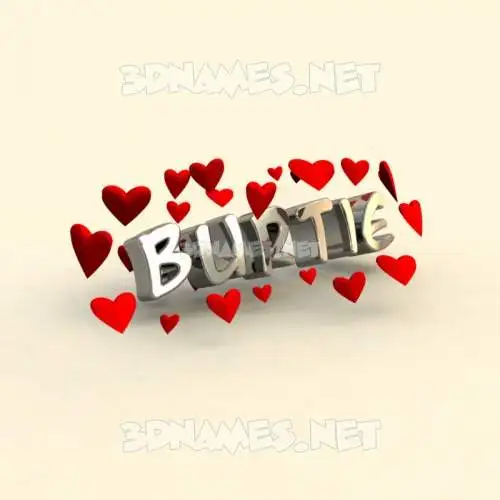 burtie in In Love style - 3D name wallpaper burtie in In Love style - 3D name wallpaper