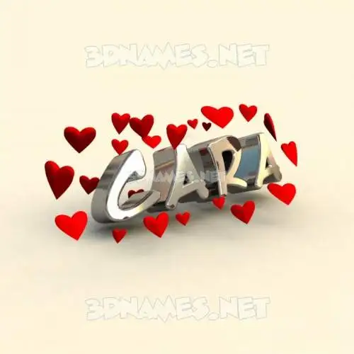 cara in In Love style - 3D name wallpaper