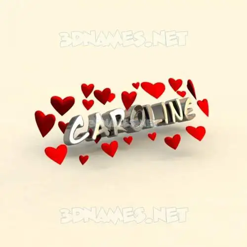 caroline in In Love style - 3D name wallpaper