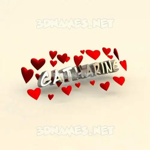catharine in In Love style - 3D name wallpaper