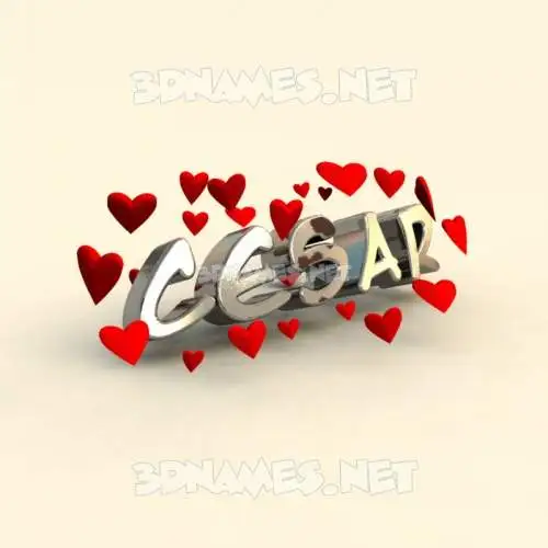 cesar in In Love style - 3D name wallpaper cesar in In Love style - 3D name wallpaper
