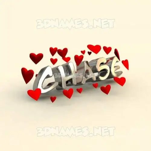 chase in In Love style - 3D name wallpaper