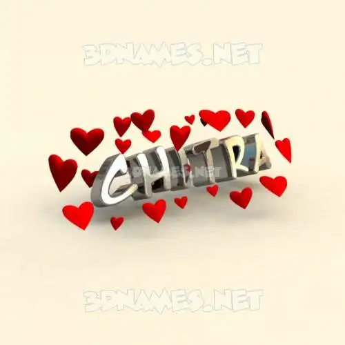 chitra in In Love style - 3D name wallpaper