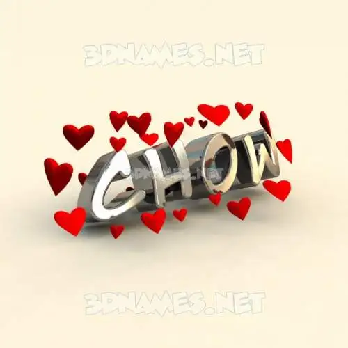 chow in In Love style - 3D name wallpaper