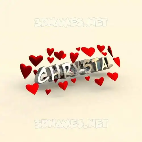 chrystal in In Love style - 3D name wallpaper chrystal in In Love style - 3D name wallpaper