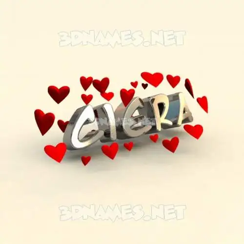 ciera in In Love style - 3D name wallpaper