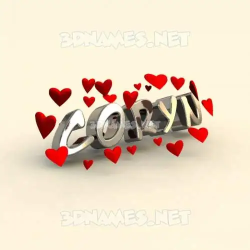 coryn in In Love style - 3D name wallpaper