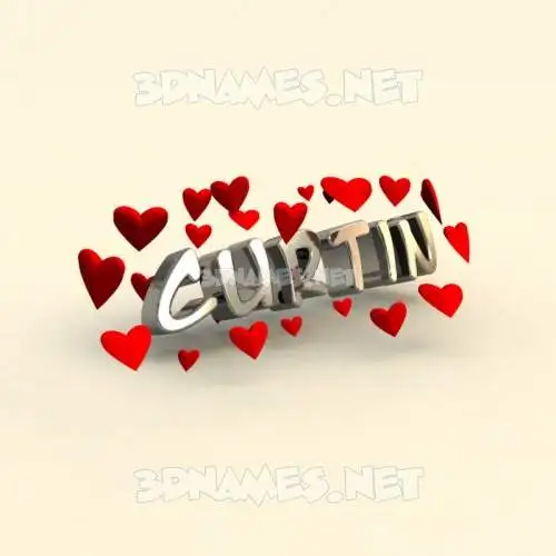 curtin in In Love style - 3D name wallpaper