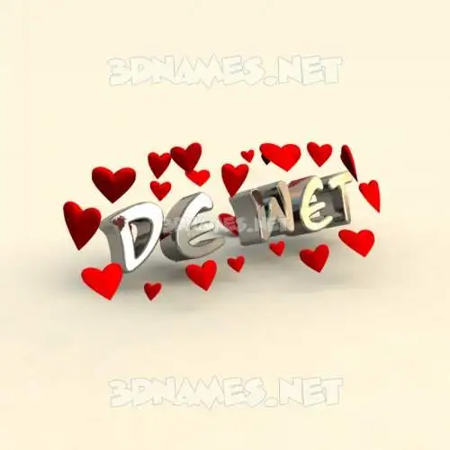 de wet in In Love style - 3D name wallpaper de wet in In Love style - 3D name wallpaper