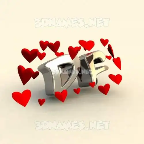 df in In Love style - 3D name wallpaper df in In Love style - 3D name wallpaper