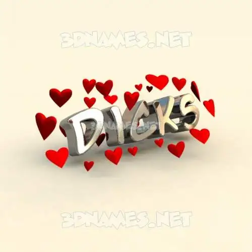 dicks in In Love style - 3D name wallpaper