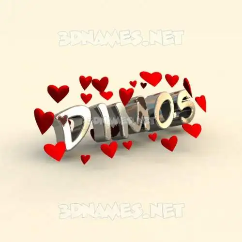 dimos in In Love style - 3D name wallpaper