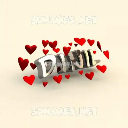 dinil in In Love style - 3D name wallpaper dinil in In Love style - 3D name wallpaper