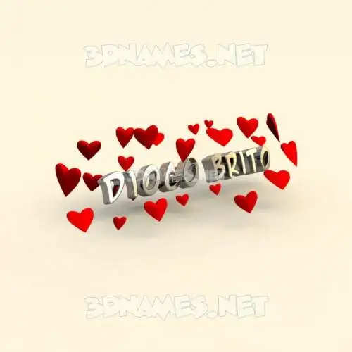 diogo brito in In Love style - 3D name wallpaper diogo brito in In Love style - 3D name wallpaper