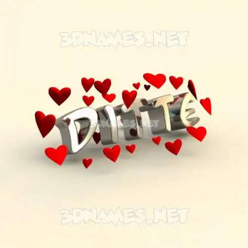 ditte in In Love style - 3D name wallpaper ditte in In Love style - 3D name wallpaper