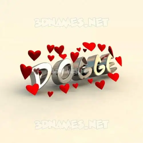 dogge in In Love style - 3D name wallpaper