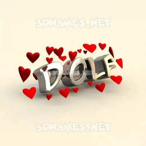 dolf in In Love style - 3D name wallpaper
