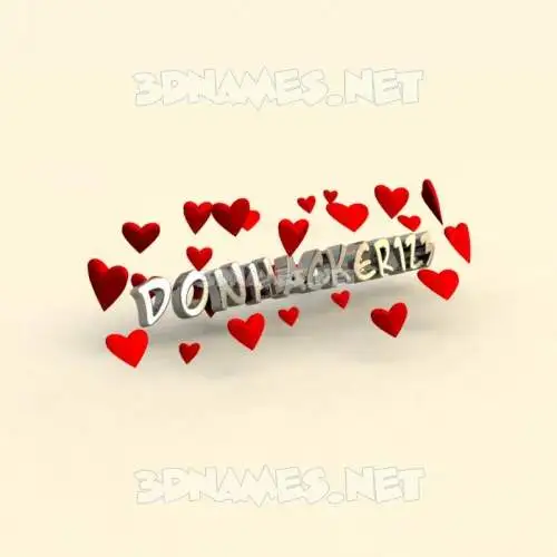 donhacker123 in In Love style - 3D name wallpaper