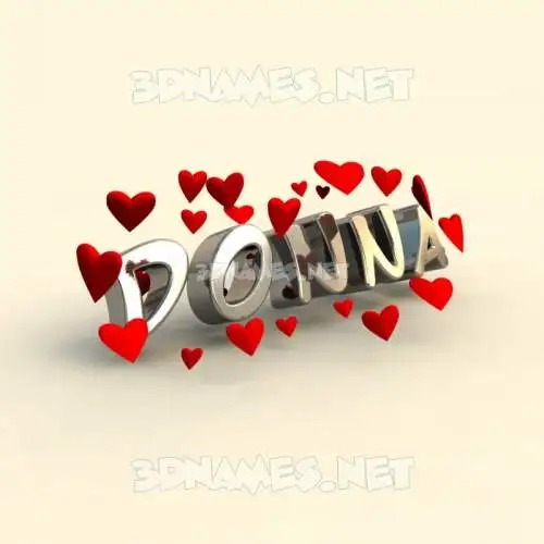 donna in In Love style - 3D name wallpaper