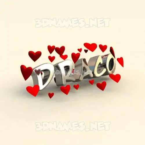 draco in In Love style - 3D name wallpaper draco in In Love style - 3D name wallpaper