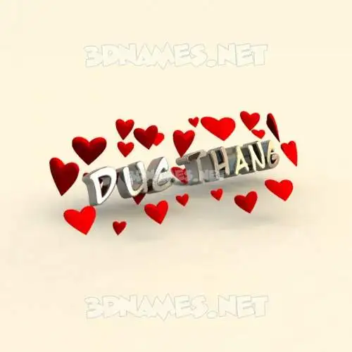 duc thang in In Love style - 3D name wallpaper
