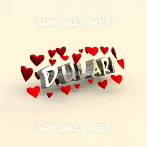 dulari in In Love style - 3D name wallpaper