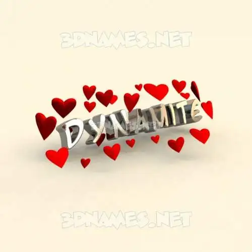 dynamite in In Love style - 3D name wallpaper