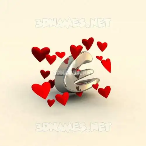 e in In Love style - 3D name wallpaper e in In Love style - 3D name wallpaper