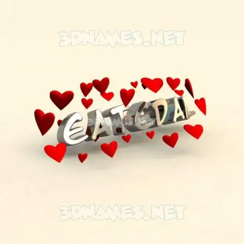 eatedal in In Love style - 3D name wallpaper