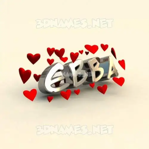 ebba in In Love style - 3D name wallpaper