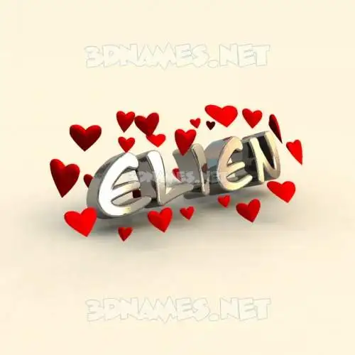 elien in In Love style - 3D name wallpaper elien in In Love style - 3D name wallpaper