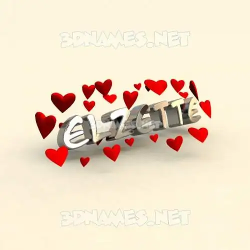 elzette in In Love style - 3D name wallpaper