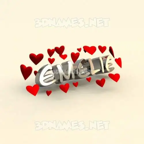 emelie in In Love style - 3D name wallpaper emelie in In Love style - 3D name wallpaper