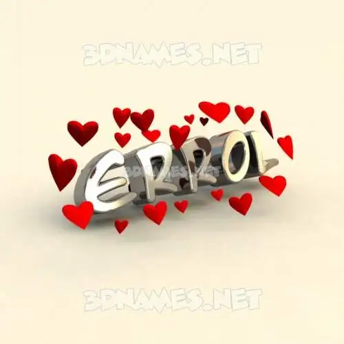errol in In Love style - 3D name wallpaper
