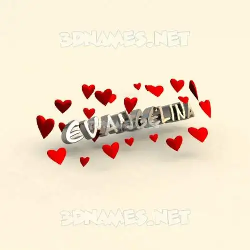 evangelina in In Love style - 3D name wallpaper