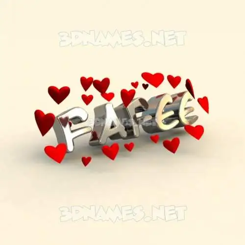 fafee in In Love style - 3D name wallpaper
