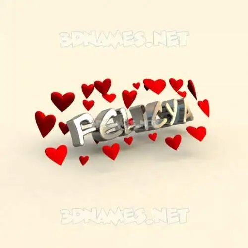 felicya in In Love style - 3D name wallpaper