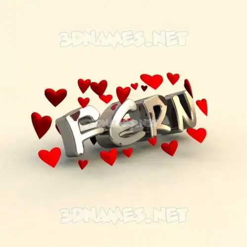 fern in In Love style - 3D name wallpaper