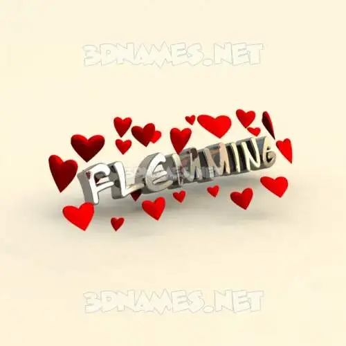 flemming in In Love style - 3D name wallpaper