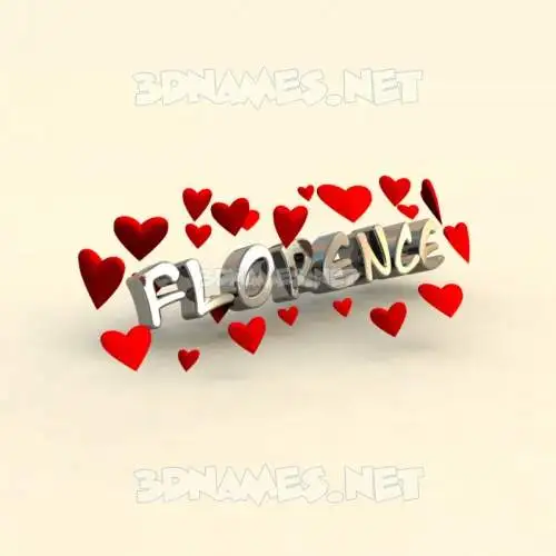 florence in In Love style - 3D name wallpaper