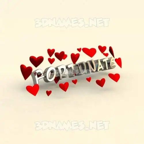 fortunate in In Love style - 3D name wallpaper fortunate in In Love style - 3D name wallpaper