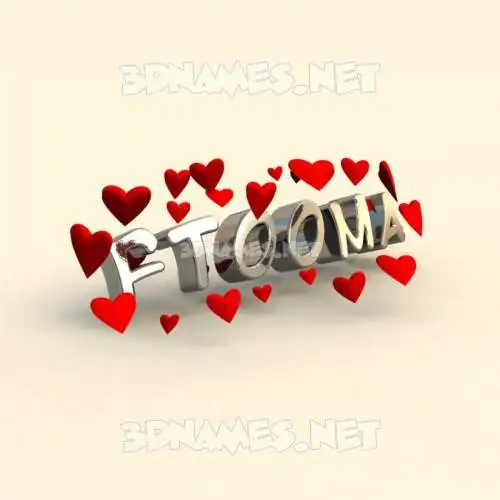 ftooma in In Love style - 3D name wallpaper