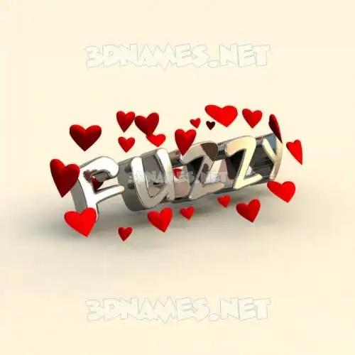 fuzzy in In Love style - 3D name wallpaper