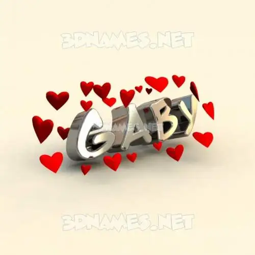 gaby in In Love style - 3D name wallpaper