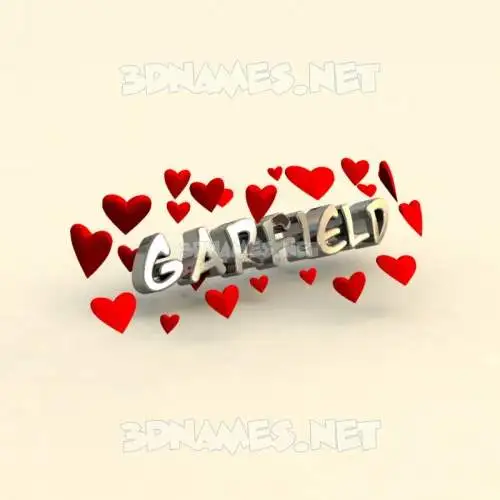 garfield in In Love style - 3D name wallpaper