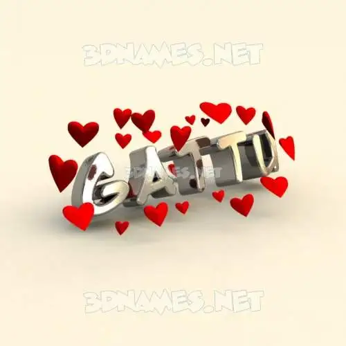 gattu in In Love style - 3D name wallpaper