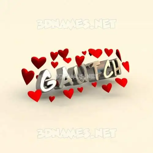 gautch in In Love style - 3D name wallpaper
